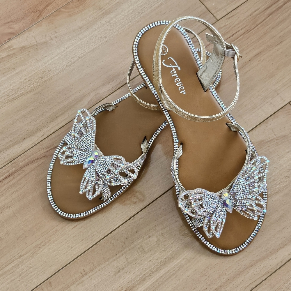 Women's Gold Butterfly Sandals